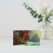 Whimsical Pirate Ship Triptych Visitekaartje (Staand voorkant)