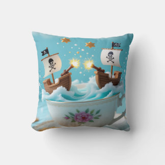 Whimsical Pirate Ships in Teacup Cushion – Cute Fa Kussen