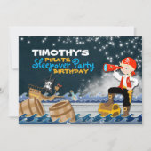 Whimsical Pirate Sleep over Verjaardagsfeestje Uit Kaart (Voorkant)