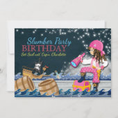 Whimsical Pirate Slumber Party verjaardagsuitnodig Kaart (Voorkant)
