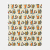 Whimsical Pizza and Beer Pattern Fleece Deken (Voorkant)