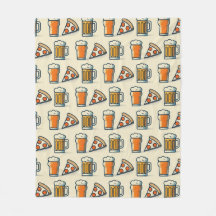 Whimsical Pizza and Beer Pattern