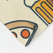 Whimsical Pizza and Beer Pattern Fleece Deken (Hoek)