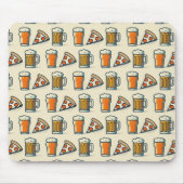 Whimsical Pizza and Beer Pattern Muismat (Voorkant)