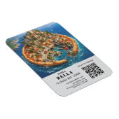 Whimsical Pizza Art Restaurant Flyer with QR Code Magneet (Rechterzijde)