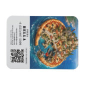 Whimsical Pizza Art Restaurant Flyer with QR Code Magneet (Horizontaal)