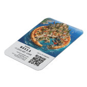Whimsical Pizza Art Restaurant Flyer with QR Code Magneet (Linkerzijde)