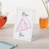 Whimsical Pizza Bar Teken Reclamebord Met Voetstuk (Insitu)