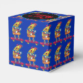 Whimsical Pizza Party Cube Bedankdoosjes (Achterkant)