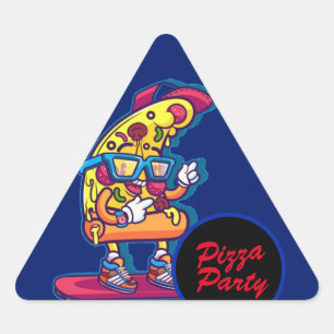 Whimsical Pizza Party Sticker
