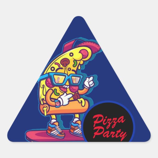 Whimsical Pizza Party Sticker (Voorkant)