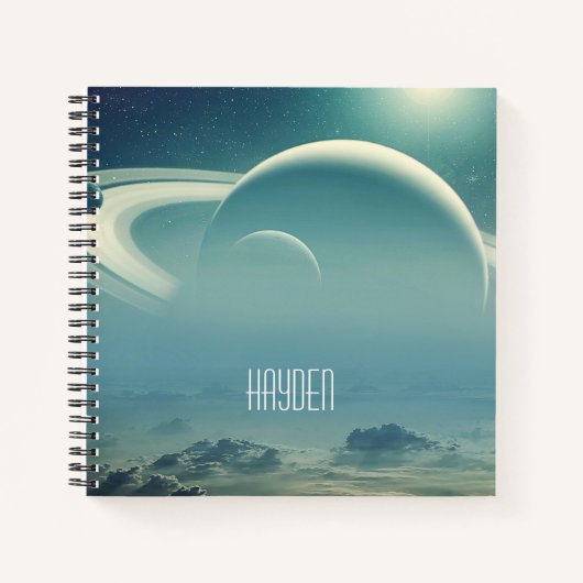 Whimsical Planets Space Dreamscape Personalised Notitieboek (Voorkant)