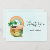 Whimsical Planter met Rainbow & Clover Hartelijk d Bedankkaart (Voorkant / Achterkant)