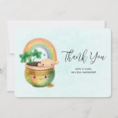 Whimsical Planter met Rainbow & Clover Hartelijk d Bedankkaart (Voorkant)