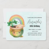 Whimsical Planter met regenboog en klaverdag Kaart (Voorkant)