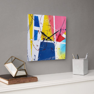 Whimsical Playful Clock Vierkante Klok