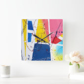 Whimsical Playful Clock Vierkante Klok (Huis)