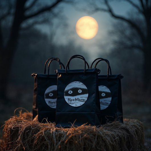 Whimsical plezier zwart & wit mummie gelukkig Hall Ronde Sticker