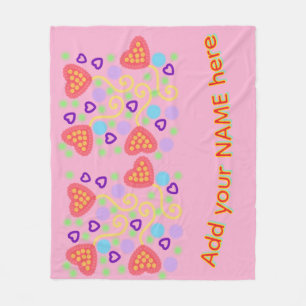 Whimsical Pointillisme Hart Ballonnen met Confetti Fleece Deken