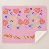 Whimsical Pointillisme Hart Ballonnen met Confetti Sherpa Deken (Voorkant (horizontaal))