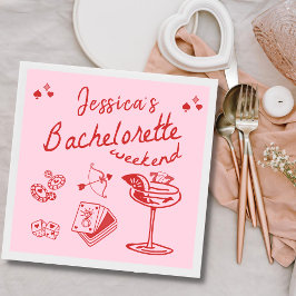 Whimsical Poker Cocktail Bachelorette Party Servet