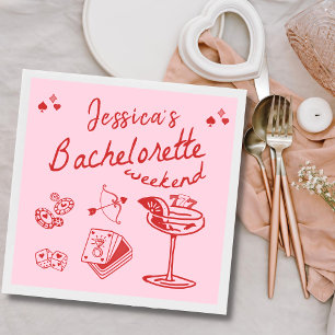 Whimsical Poker Cocktail Bachelorette Party Servet