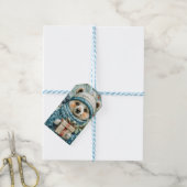 Whimsical Polar Bear Christmas Cadeaulabel (Met Touw)