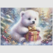 Whimsical Polar Beer Cub met Cadeau Decoupage Tissuepapier (Voorkant)