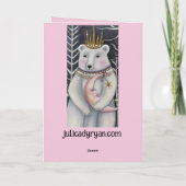 Whimsical Polar Beer en Moon Winter Art Kaart (Achterkant)