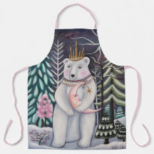 Whimsical Polar Beer en Moon Winter Art