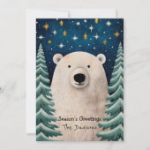 Whimsical Polar Beer Vakantie Kaart (Voorkant)