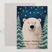 Whimsical Polar Beer Vakantie Kaart (Voorkant / Achterkant)
