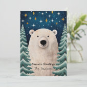 Whimsical Polar Beer Vakantie Kaart (Staand voorkant)