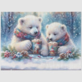 Whimsical Polar Beren & Cacao in Forest Decoupage Tissuepapier (Voorkant)