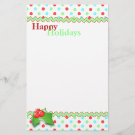 Whimsical Polka Dot Holiday Stationery Briefpapier