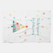 Whimsical Polka Dot Modern Christmas Theedoek (Horizontaal)