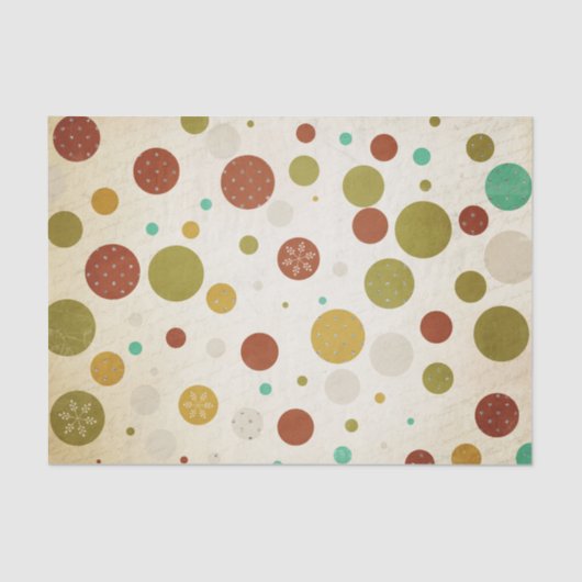 Whimsical Polka Dot Snowflakes Tissue Paper Tissuepapier (Voorkant)