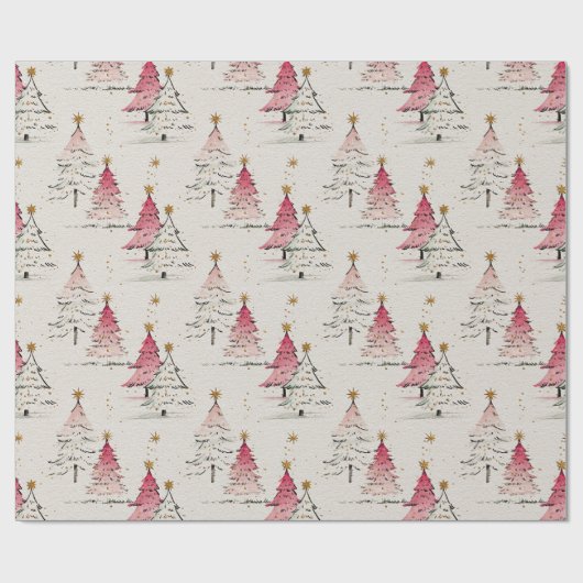Whimsical Polka Dot Tree Christmas Decor Cadeaupapier (Vlak)