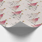 Whimsical Polka Dot Tree Christmas Decor Cadeaupapier (Hoek)