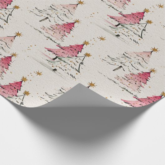 Whimsical Polka Dot Tree Christmas Decor Cadeaupapier (Hoek)