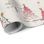 Whimsical Polka Dot Tree Christmas Decor Cadeaupapier (Rol Hoek)