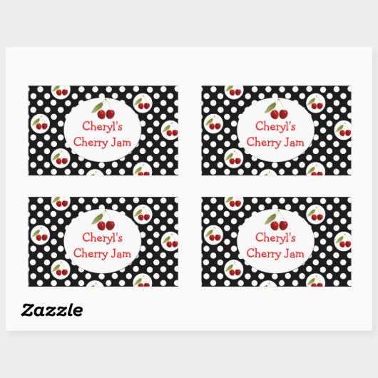 Whimsical Polka Dots and Cherries Label (Vel)