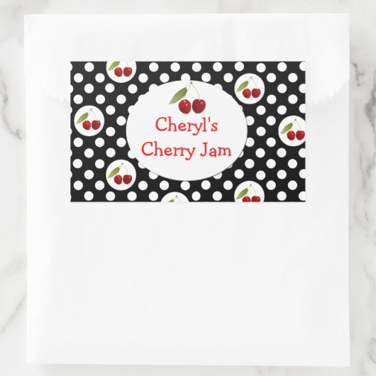 Whimsical Polka Dots and Cherries Label (Tas)