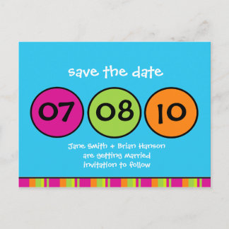 Whimsical Polka Dots Save the Date Briefkaart