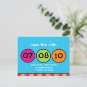 Whimsical Polka Dots Save the Date Briefkaart (Staand voorkant)