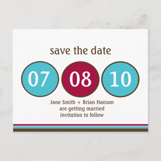 Whimsical Polka Dots Save the Date Briefkaart (Voorkant)