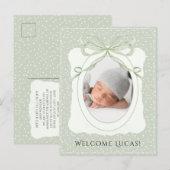 Whimsical Polkadot Baby Birth Aankondigingskaart (Voorkant / Achterkant)