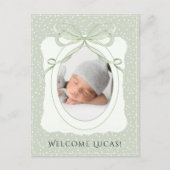 Whimsical Polkadot Baby Birth Aankondigingskaart (Voorkant)