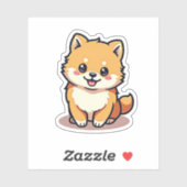 Whimsical Pommeranian, helder en stralend, klein Sticker (Vel)