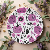 Whimsical pompoen bloemige Thanksgiving Diner Papieren Bordje